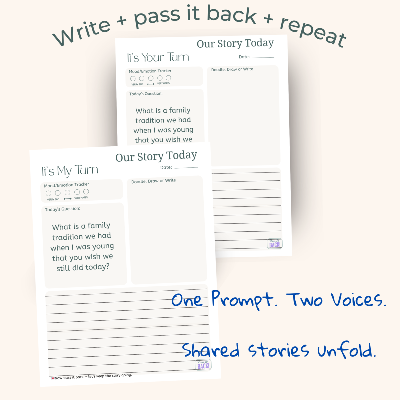 Pass-It-Back™ Parents (Mom or Dad) AND Adult Child Shared Journal | 30 Prompts - Image 5