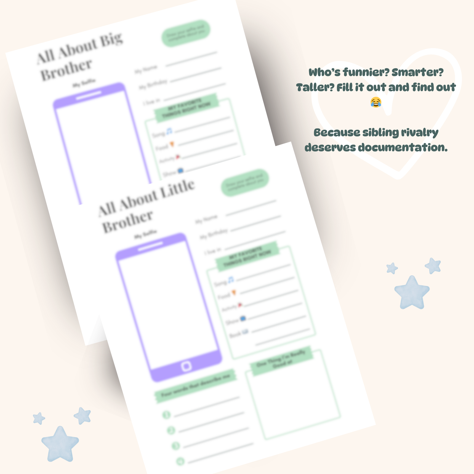 Pass-It-Back™ Big Brother & Little Brother Sibling Journal | 10 Prompts | Ages 6–12 - Image 6