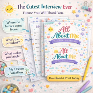Kids Birthday Interview & Editable Canva Photo Collage | Annual Printable Keepsake