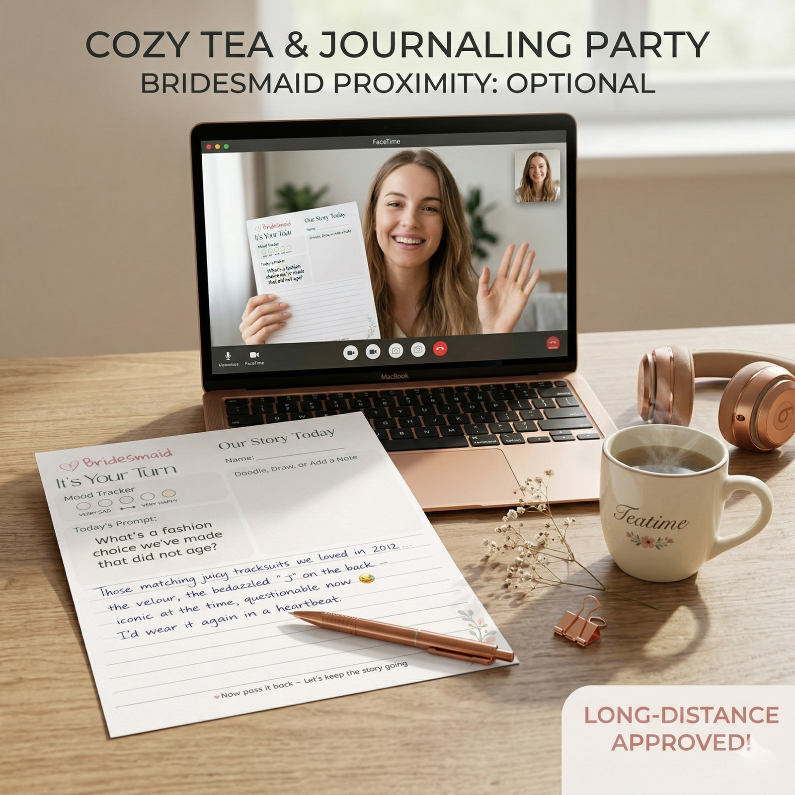 Pass-It-Back™ Bride & Bridesmaid Journal | 10 Fun Prompts | Letter to the Bride - Image 4