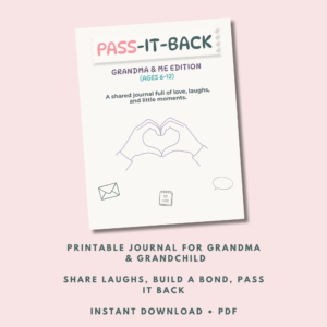 image showing the cvover of the grandma and me pass it back shared journal