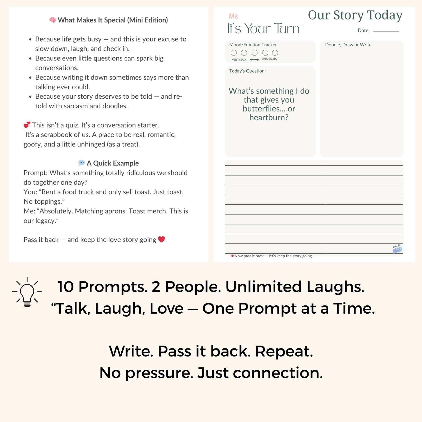 Pass-It-Back™ Couples Mini Journal | 10 Prompts - Image 2