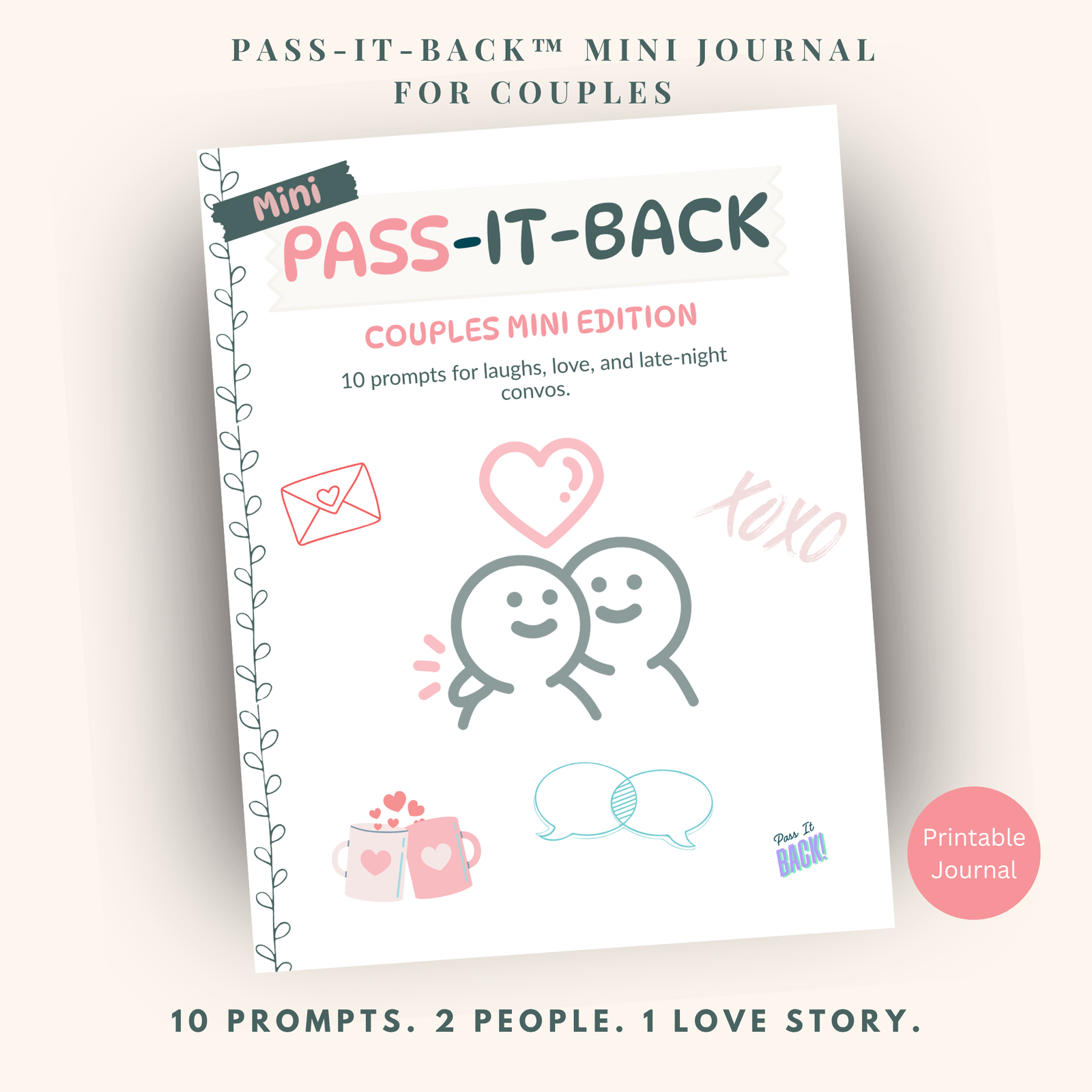 Pass-It-Back™ Couples Mini Journal | 10 Prompts