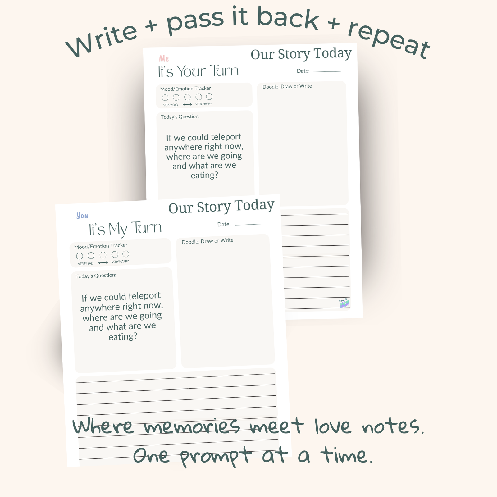 Pass-It-Back™ Couples Mini Journal | 10 Prompts - Image 3