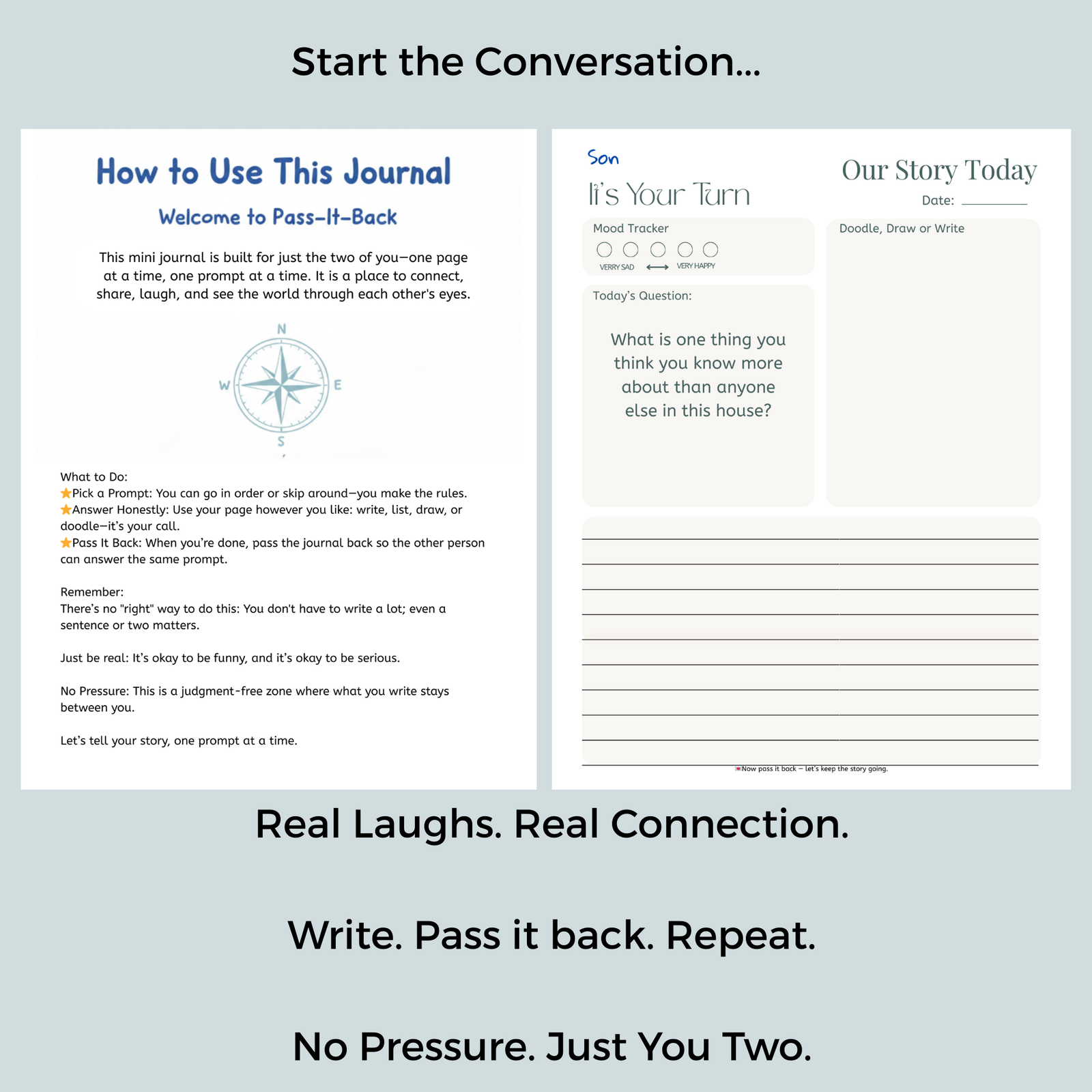 Pass-It-Back™ Mom & Son Mini Journal | 10 Prompts | Ages 9-Teen - Image 5