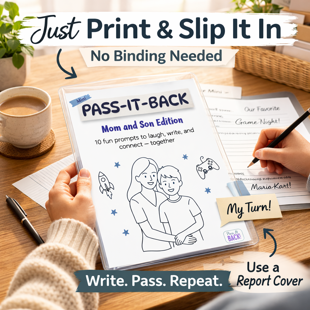 Pass-It-Back™ Mom & Son Mini Journal | 10 Prompts | Ages 9-Teen - Image 7