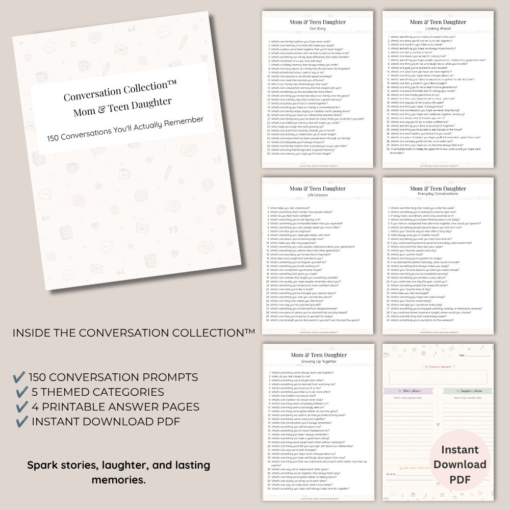 Conversation Collection™ for Moms & Teen Daughters | 150 Printable Prompts - Image 3