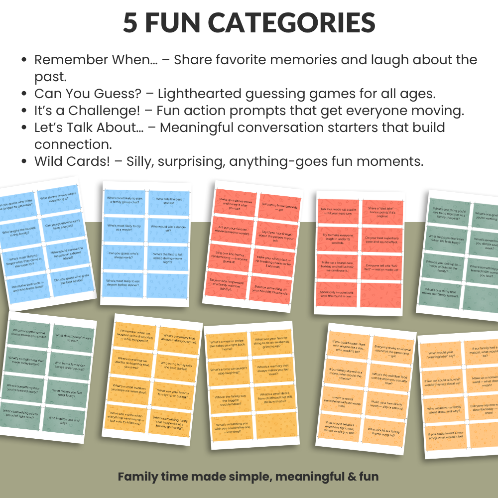 Pass-It-Back™ Family Conversation Cards | 80 Printable Questions for Game Night - Image 3