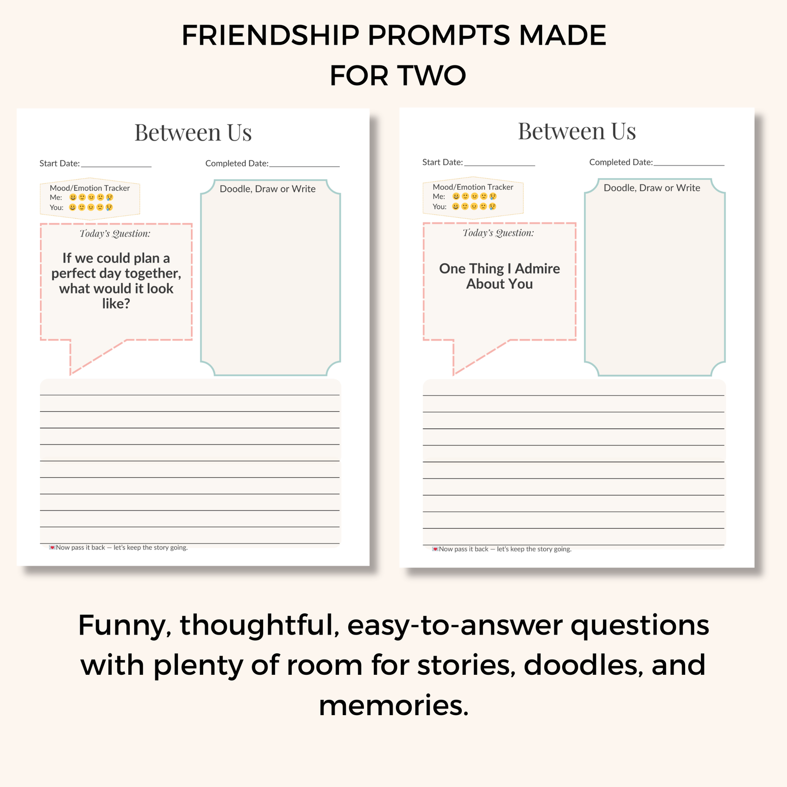Pass-It-Back™ BFF Friendship Journal | Printable Prompts, Games & Memory Pages - Image 7