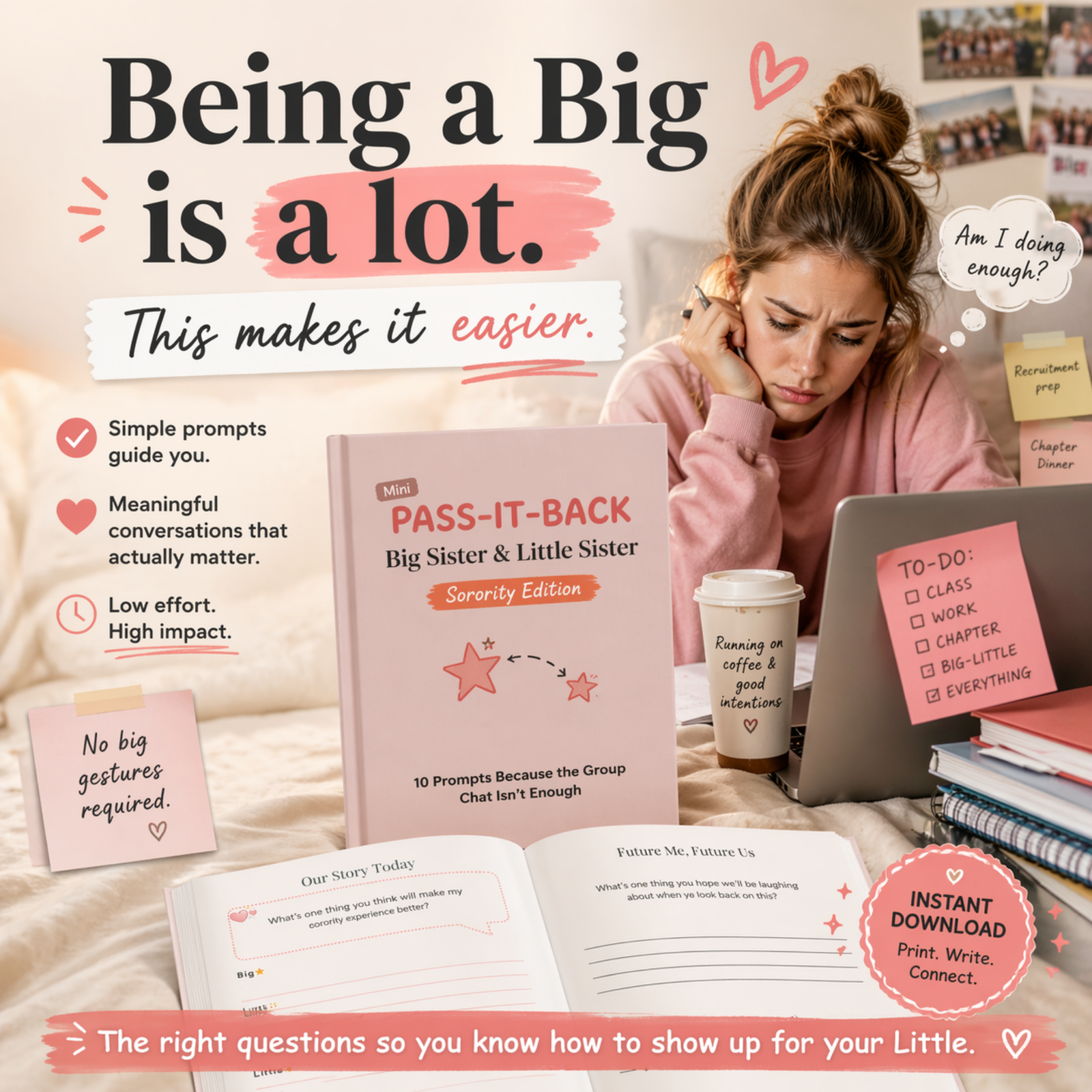 Pass-It-Back™ Sorority Big & Little Journal | 10 Shared Prompts - Image 4