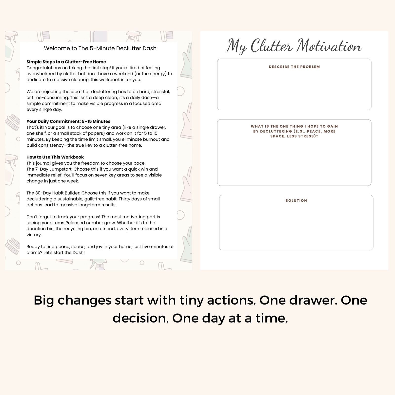 Declutter Workbook | 7-Day Jumpstart, 30-Day Challenge Calendar + Closet Cleanout - Image 4