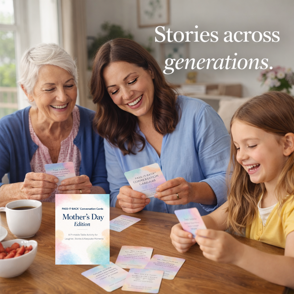 Pass-It-Back™ Mom Conversation Cards | 30 Printable Prompts for Family Stories and Memories - Image 4
