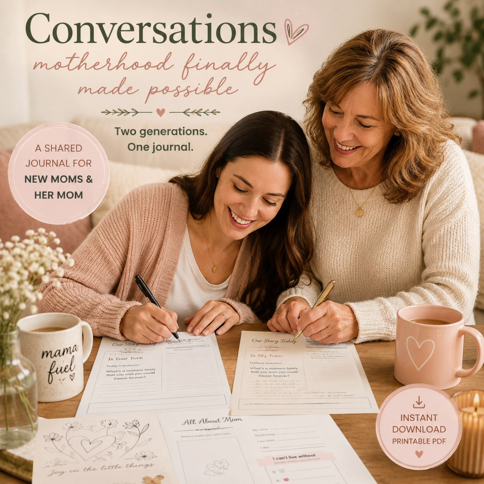 Pass-It-Back™ New Mom Keepsake Journal for Mother and Daughter | 11 Shared Prompts - Image 4