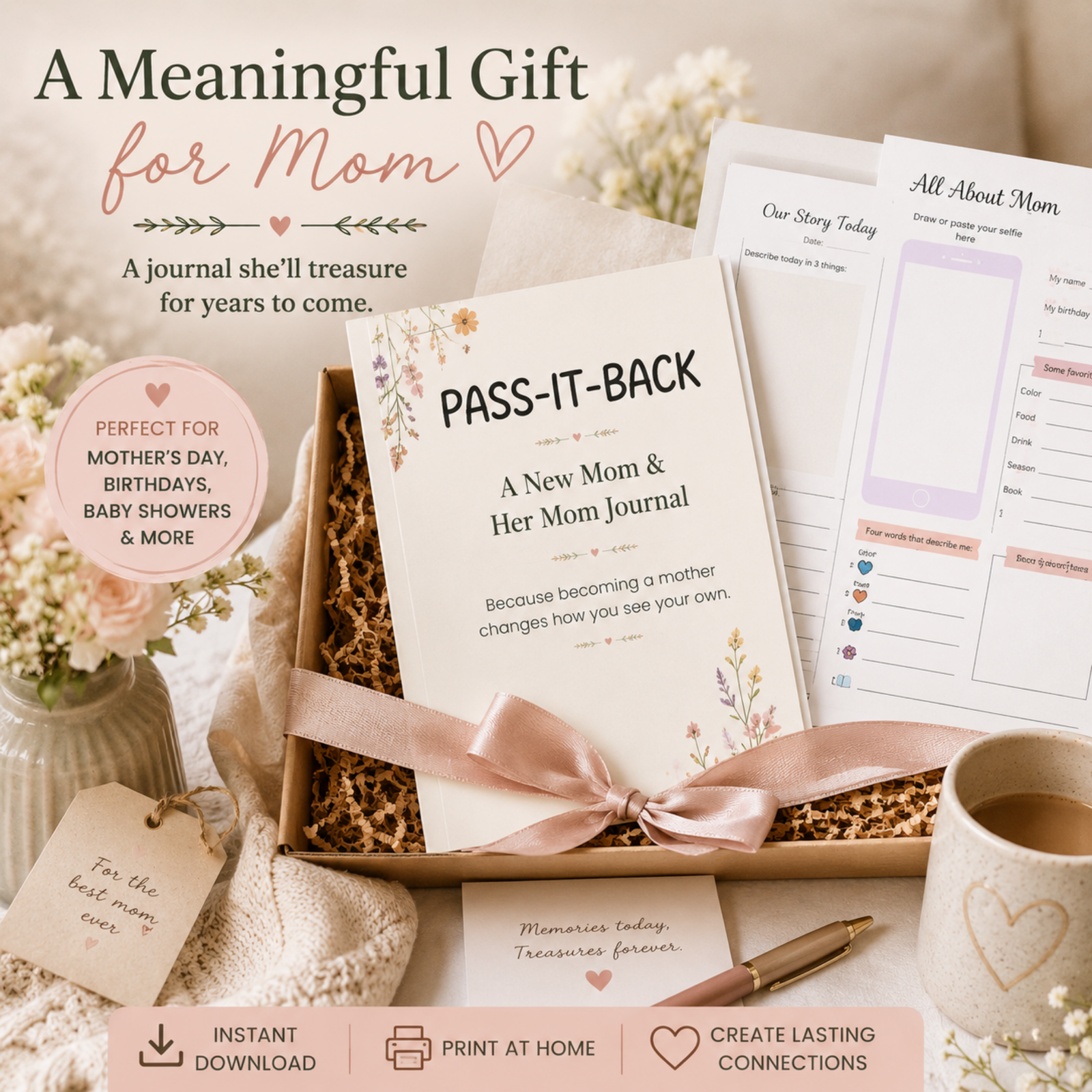Pass-It-Back™ New Mom Keepsake Journal for Mother and Daughter | 11 Shared Prompts - Image 5
