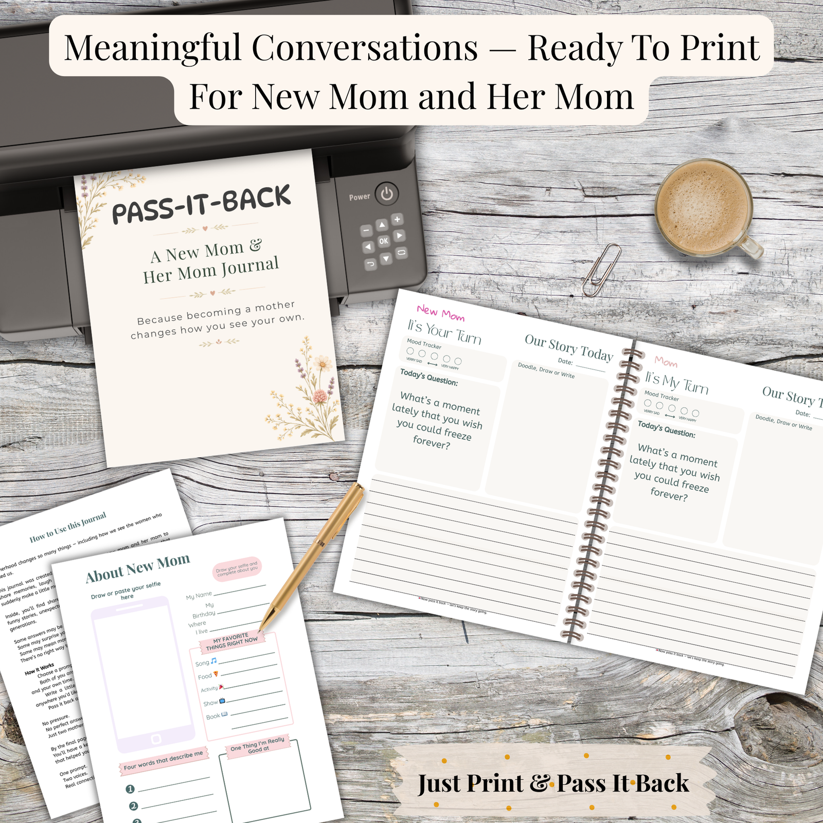 Pass-It-Back™ New Mom Keepsake Journal for Mother and Daughter | 11 Shared Prompts - Image 6