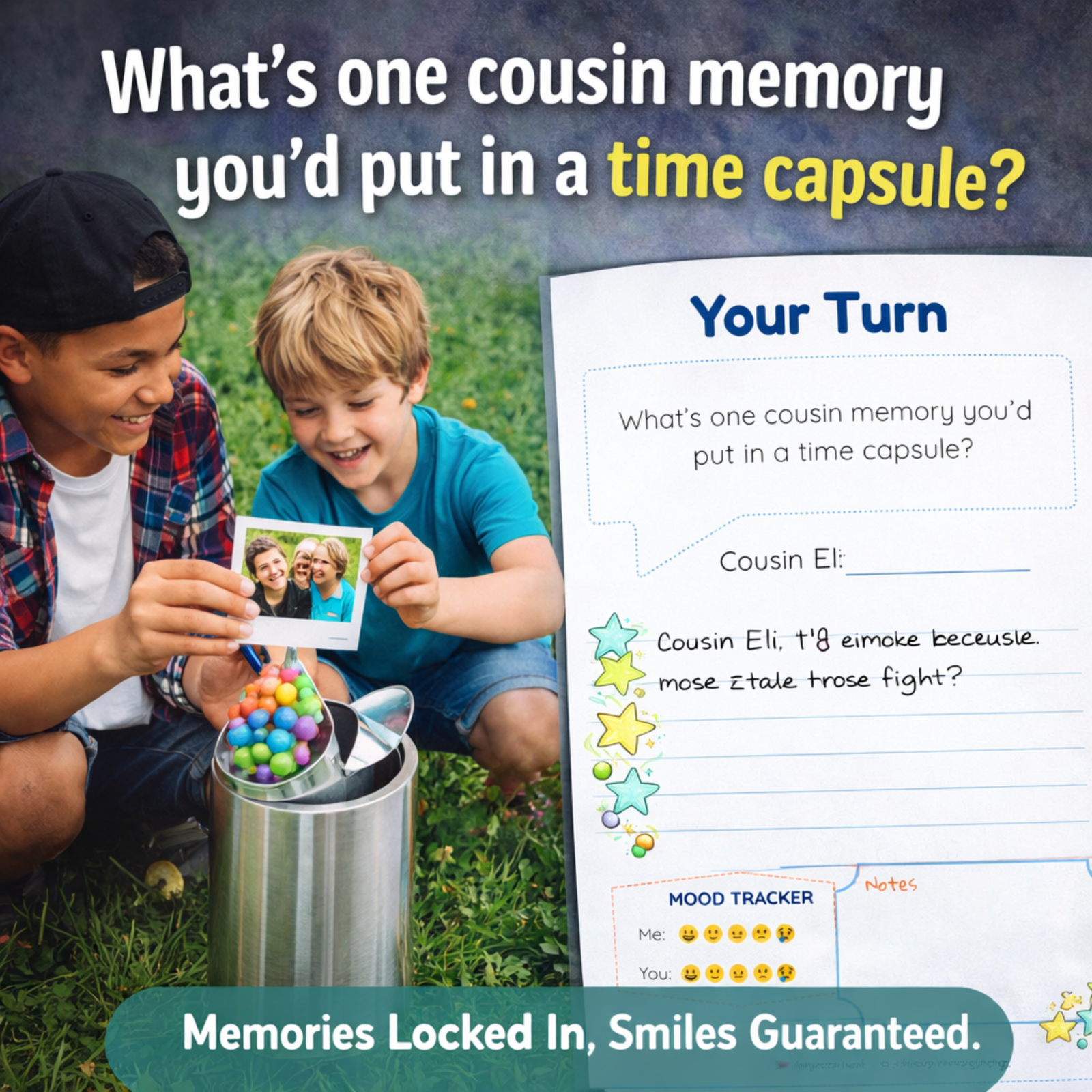 Pass-It-Back™ Cousin Journal for Kids and Tweens | 10 Shared Prompts | Ages 7–14 - Image 5