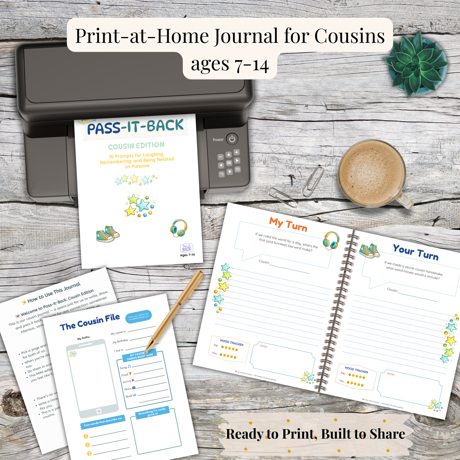 Pass-It-Back™ Cousin Journal for Kids and Tweens | 10 Shared Prompts | Ages 7–14 - Image 6