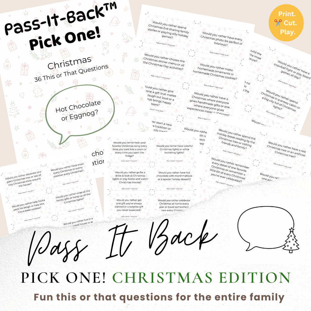 Christmas This or That Cards | Printable Family Christmas Game | Holiday Party Activity | Instant Download
