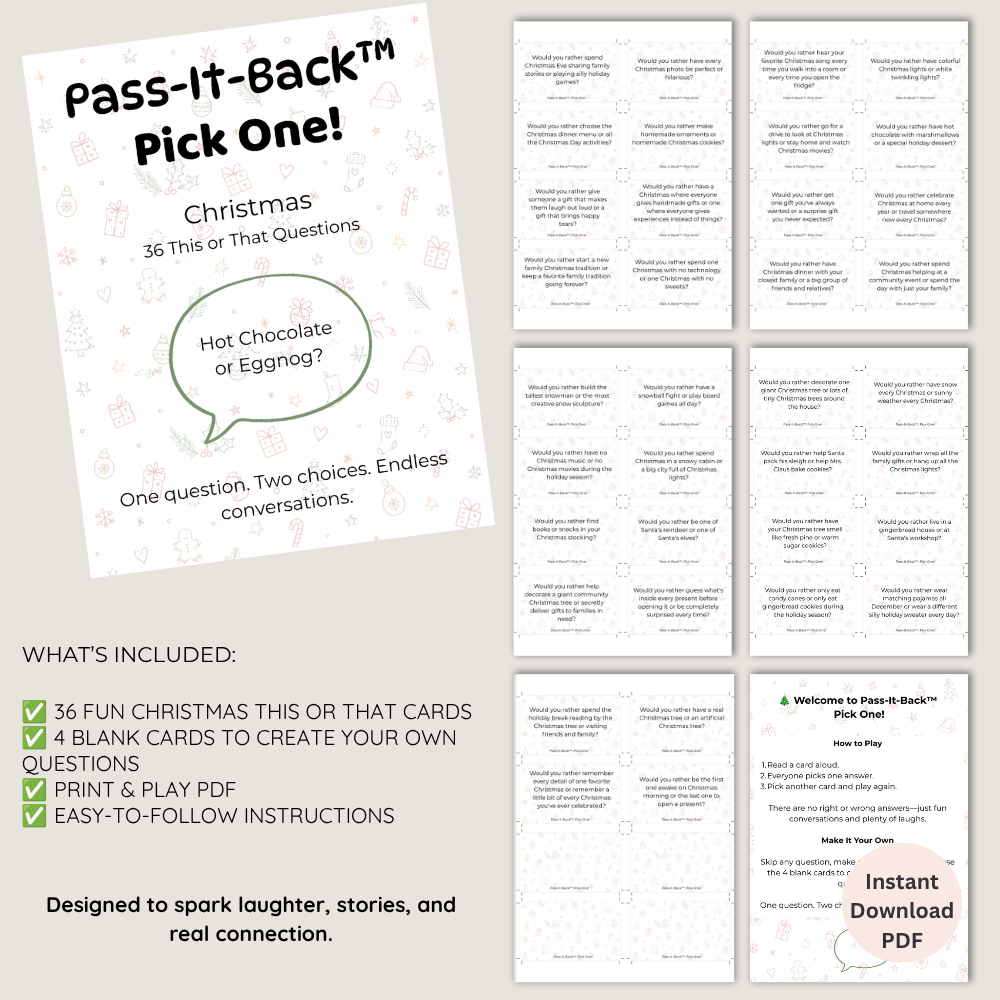 Christmas This or That Cards | Printable Family Christmas Game | Holiday Party Activity | Instant Download - Image 2