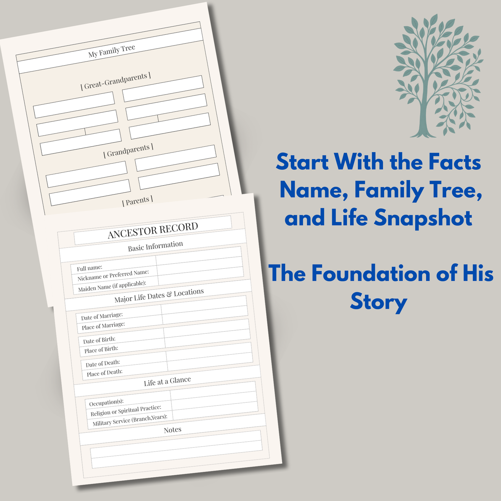 Dad Memory Book | Tell Me Everything Printable Life Story Keepsake - Image 3