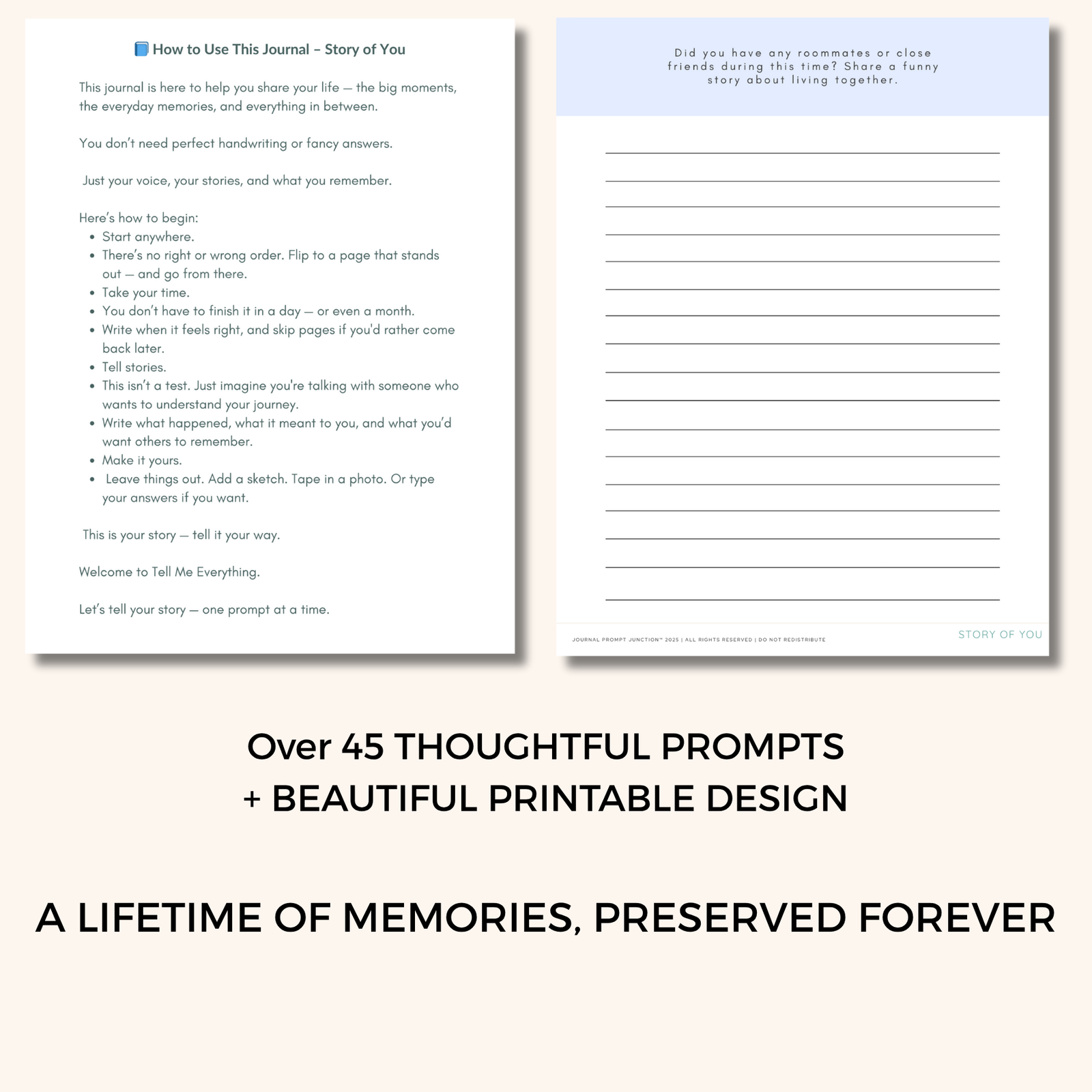 Dad Memory Book | Tell Me Everything Printable Life Story Keepsake - Image 4