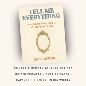 Dad Memory Book | Tell Me Everything Printable Life Story Keepsake