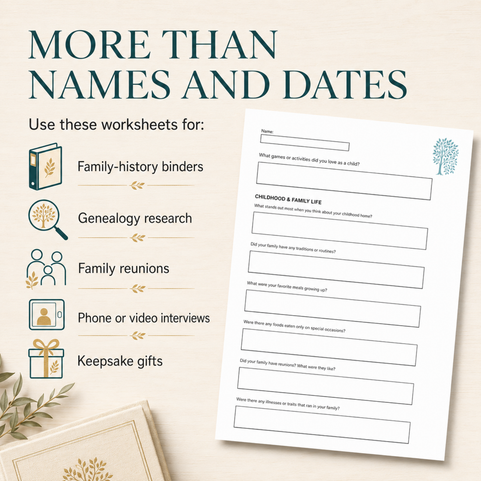 Family History Interview Worksheets | Printable and Fillable Family Keepsake - Image 4