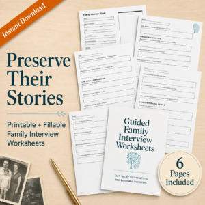 Family History Interview Worksheets | Printable and Fillable Family Keepsake
