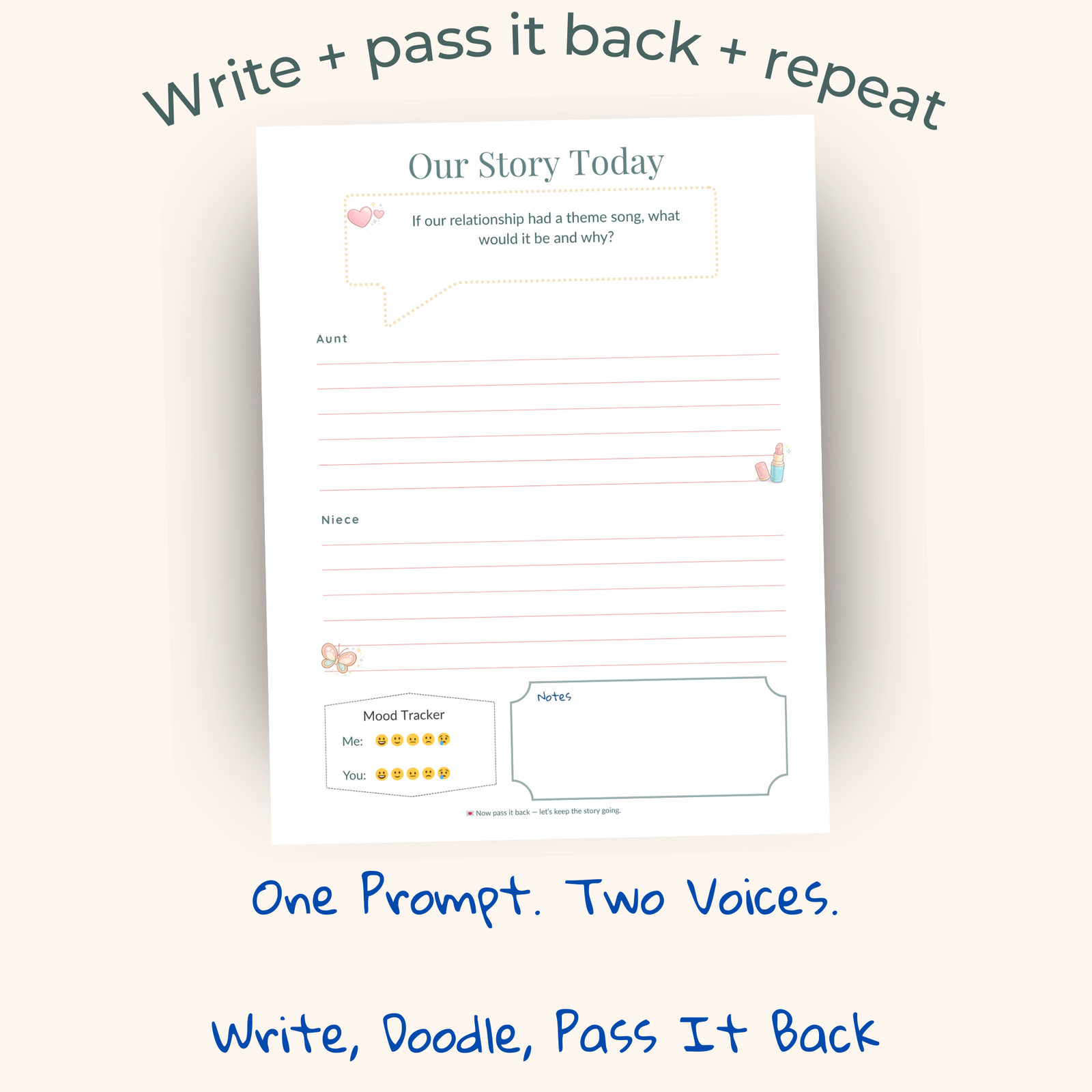 Pass-It-Back™ Aunt and Niece Journal | 10 Shared Prompts | Ages 7–14 - Image 4