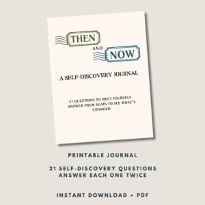 cover of the self discovery journal featuring 21 guided prompts
