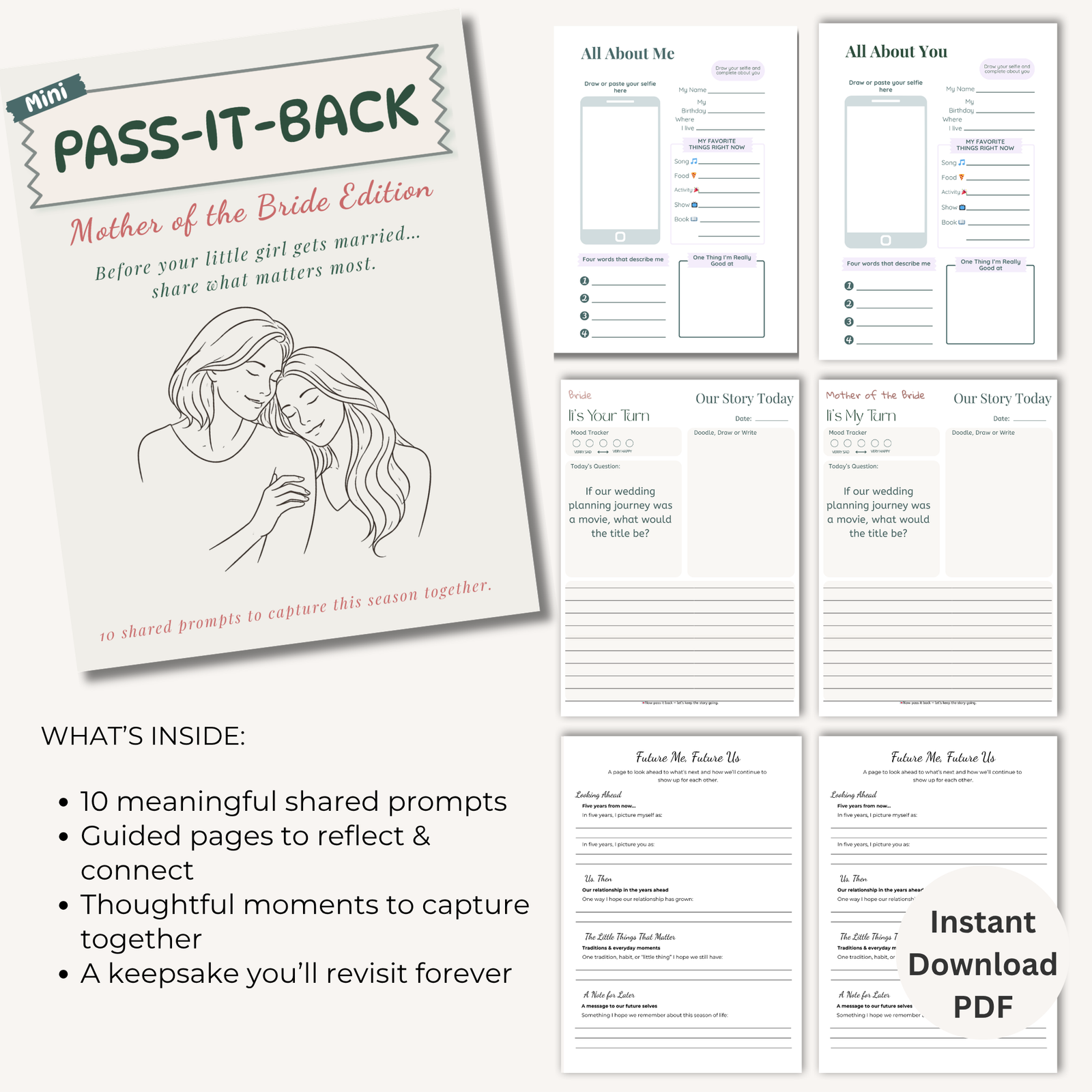 Pass-It-Back™ Mother of the Bride Journal | Shared Wedding Keepsake for Mom and Bride - Image 2