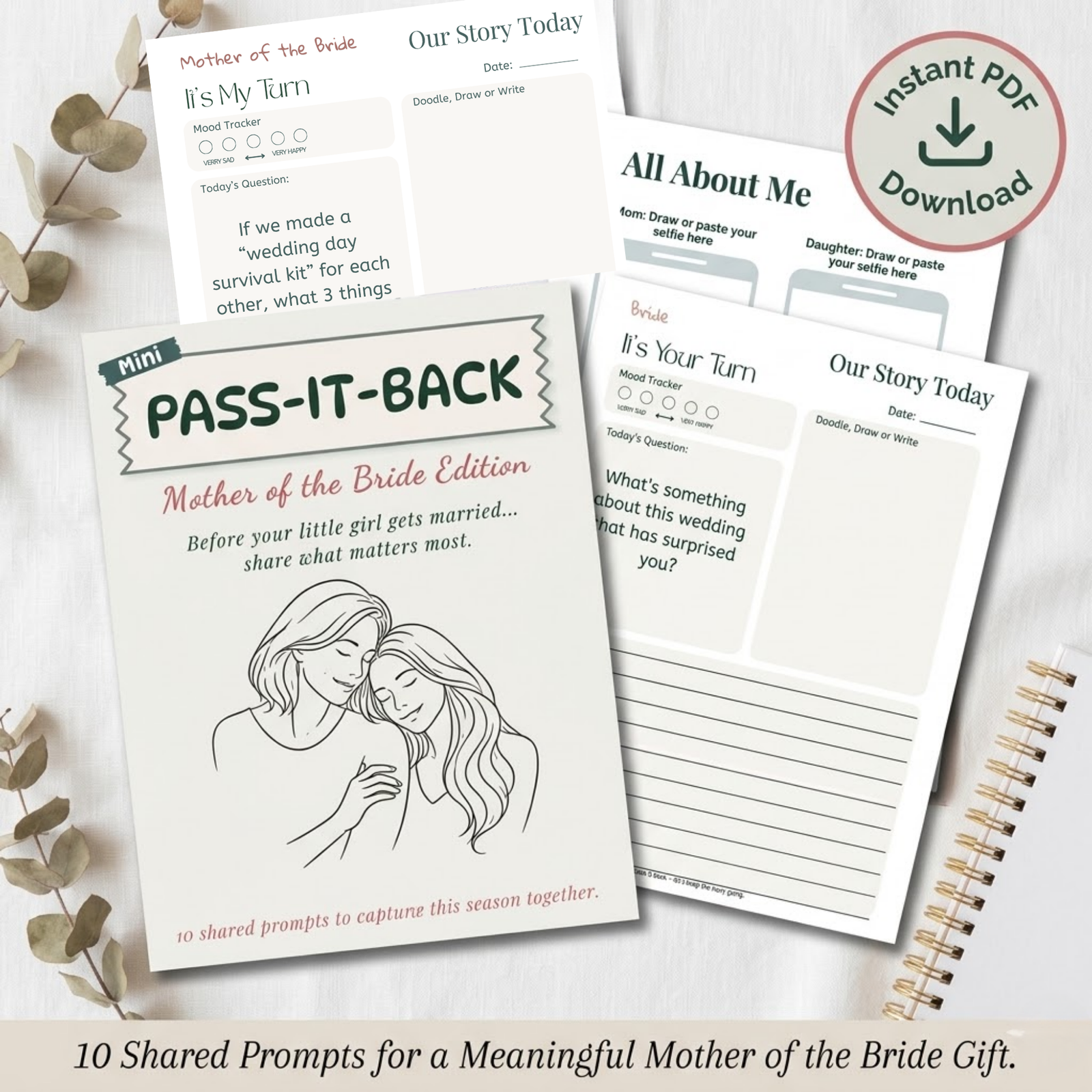 Pass-It-Back™ Mother of the Bride Journal | Shared Wedding Keepsake for Mom and Bride - Image 3