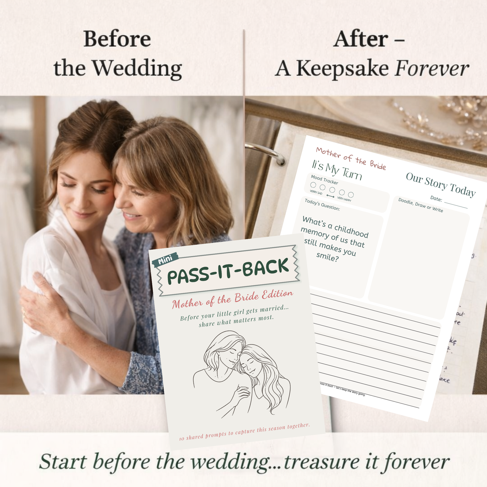 Pass-It-Back™ Mother of the Bride Journal | Shared Wedding Keepsake for Mom and Bride - Image 8