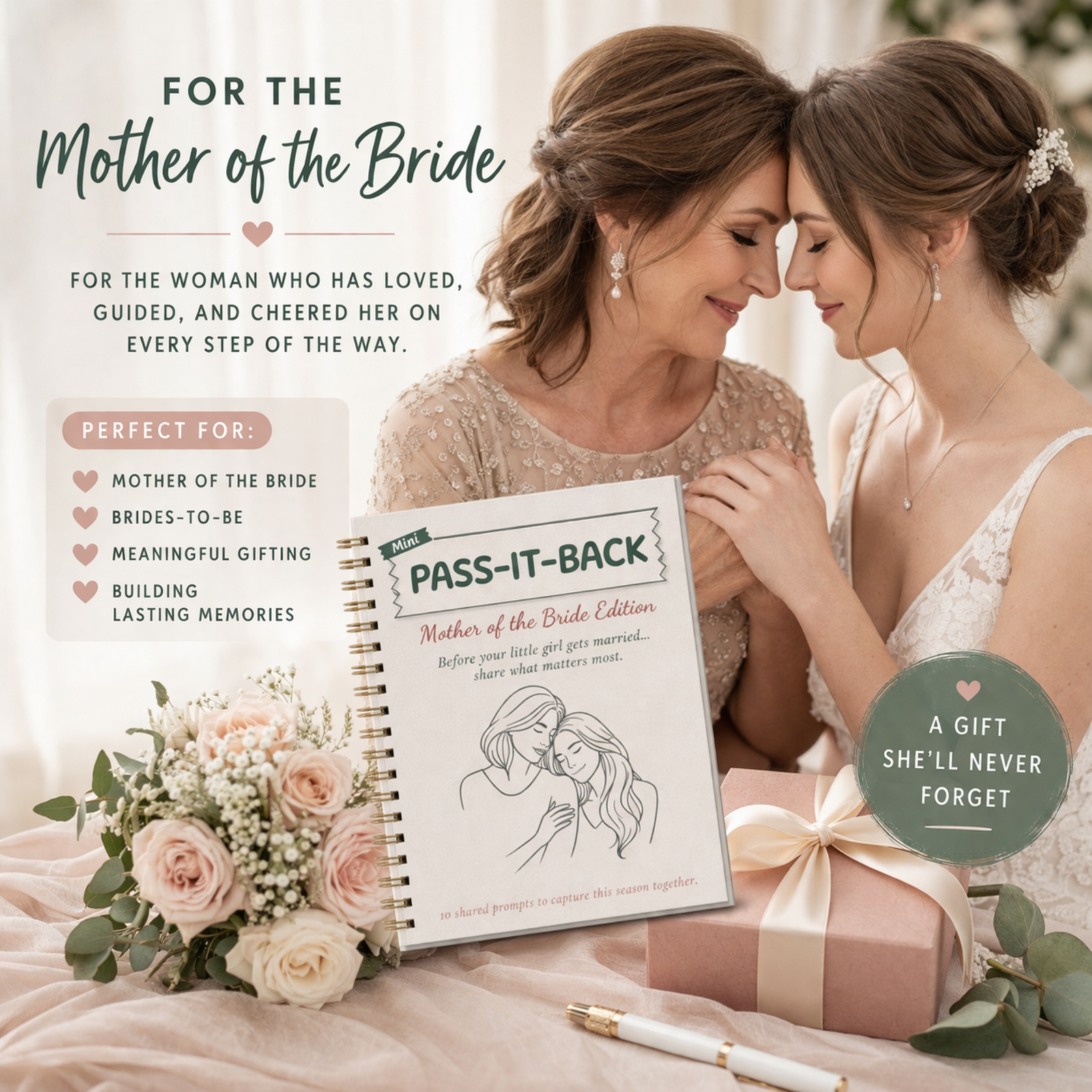 Pass-It-Back™ Mother of the Bride Journal | Shared Wedding Keepsake for Mom and Bride - Image 4