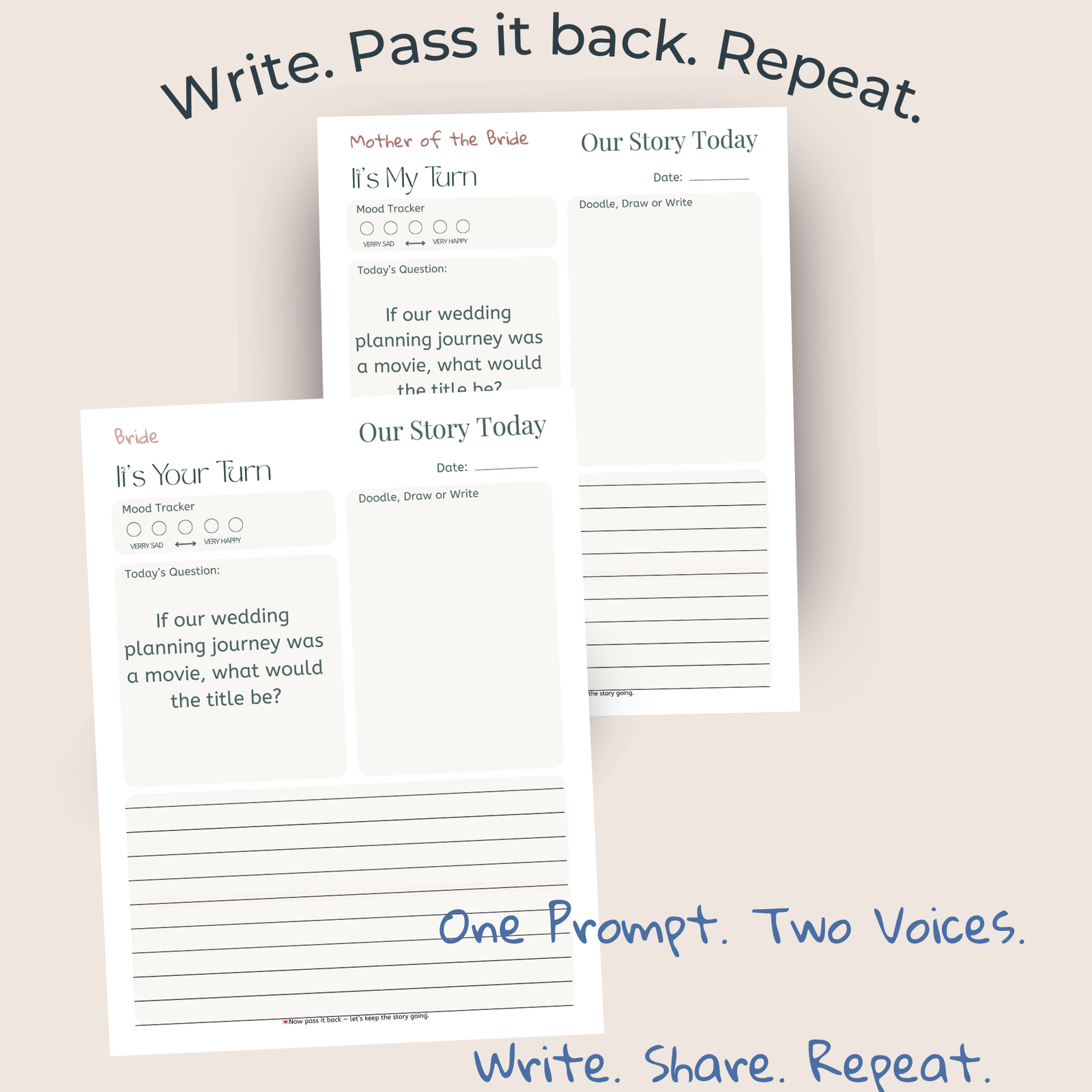 Pass-It-Back™ Mother of the Bride Journal | Shared Wedding Keepsake for Mom and Bride - Image 7