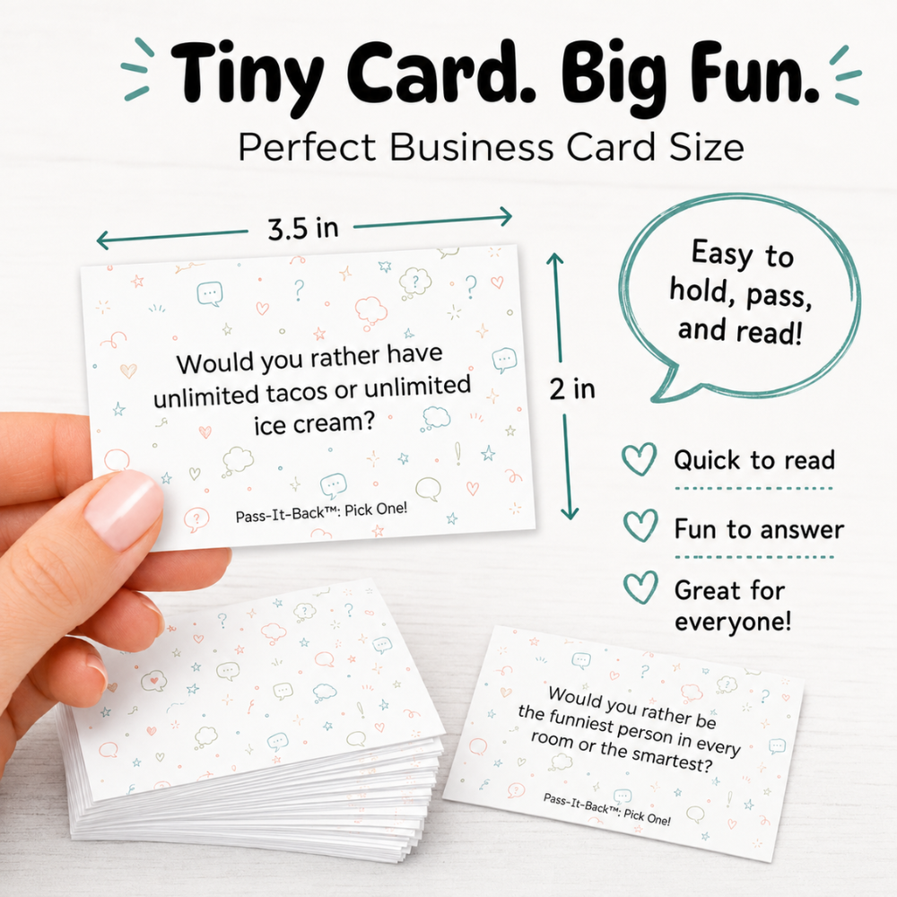 Pass-It-Back™ Pick One! Printable Family Game | 32 This or That Cards - Image 3